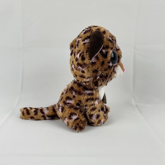 Ty Beanie Boos Patches 6" Plush Leopard Jaguar Cat w/Tags Pink Sparkle Big Eyes - Picture 3 of 7